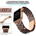 thumbnail image 4 of Wearlizer Compatible with Apple Watch Band 42mm 44mm 45mm Womens for iWatch SE Lightweight Resin Wristband Bracelet Mens Strap Series 7 6 5 4 3 2 1-(Deep Rose Gold+Tortoise, 42/44/45mm), 4 of 7