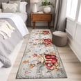 thumbnail image 4 of Christmas 2'x6' Runner Rugs for Hallway Kitchen Bedside Non Slip Washable, Retro Xmas Deer Candy Ice Cream Pine Needle Entryway Rug Runners with Rubber Backing, Long Carpet Runner for Laundry Room, 4 of 8