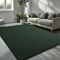 thumbnail image 6 of Arogan Soft Low Pile Rug Modern Area Rugs for Bedroom Living Room,Suitable for Boys Girls Teenagers and Adults with Super Soft Touch , Dark Green , 6' x 9', 6 of 8