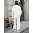 thumbnail image 5 of FIOPHY Women's Cozy 2 Piece Outfits Lounge Sets Long Sleeve Half Zip Sweatshirt Tops Jogger Sweatpants Sweats Track Suits Set,White,M, 5 of 5