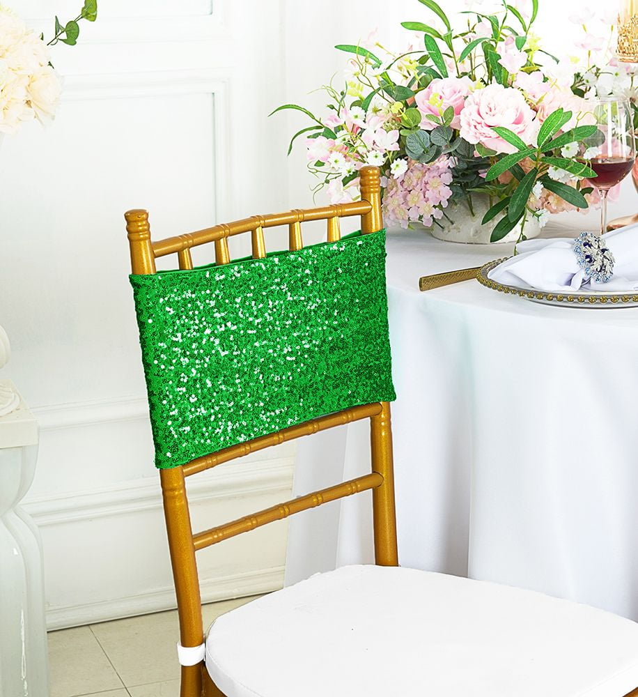 Wedding Linens Inc 10pcs 7 X 13, Royal Blue Sequin Chair Sashes