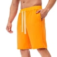 thumbnail image 2 of Domzle Men's Casual Classic Shorts Athletic Cotton Sweat Elastic Waist Drawstring Shorts with Drawstring Orange 2XL, 2 of 5