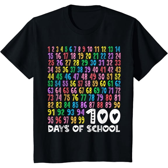Kids 100th Day of School Teacher Kids 100 Days Math Numbers T-Shirt