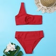 thumbnail image 2 of Mercatoo Girl's Bikini Set One Shoulder 2 𝐏iece Swimsuit Sport High Waist Tankini Bathing Suit Girls Beach Casual Swimwear, 2 of 5