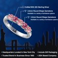 thumbnail image 2 of Gem Stone King 925 Sterling Silver Pink Lab Grown Diamond and Pink Tourmaline Wedding-Bands Ring for Women | 0.84 Cttw | Round 3.5MM | Gemstone April Birthstone | Size 5, 2 of 6