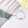 thumbnail image 3 of iaksohdu 1 Pair Magnetic Bracelet Heart-shaped BFF Letter Print Knotted Elastic Rope Adjustable Dress Up Gift Men Women Woven Bracelets Couple Jewelry Fashion Accessory, 3 of 8