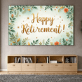thumbnail image 2 of Floral Design Retirement Banner Decorative Leaves Elegant Typography for Retirement Party Indoor Decoration Event Celebration, 2 of 9