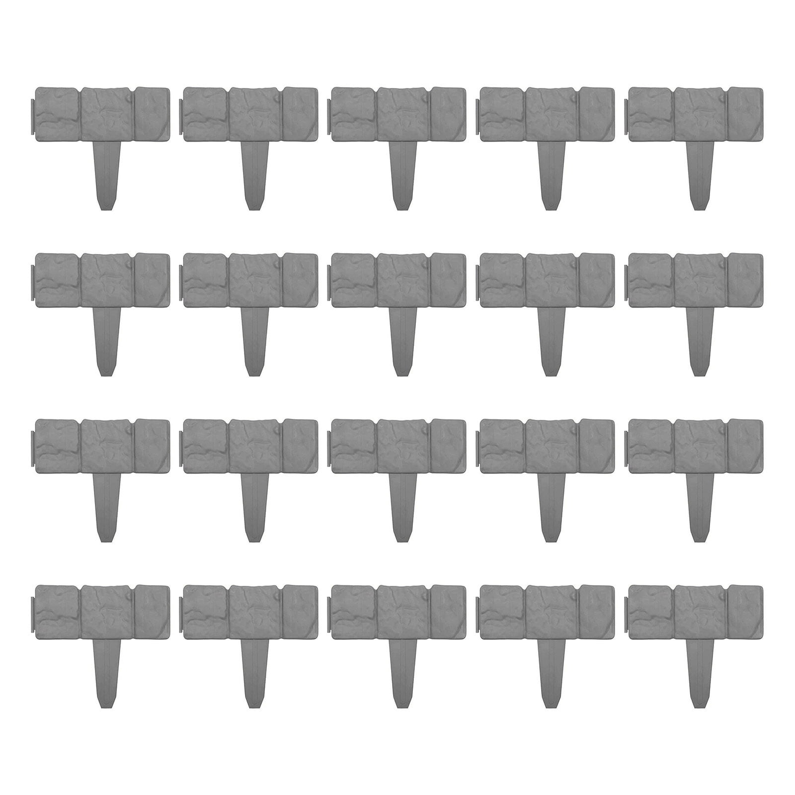 Garden Edging Border Plastic Landscape Edging Imitation Stone Effect Fence Flower Bed Edging Decorative Fence
