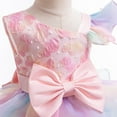 thumbnail image 5 of Flower Girl Dress Cute Gradient Short Sleeve Crewneck Party Dress with Bowknot Dresses for Girls Size 3-11, 5 of 6