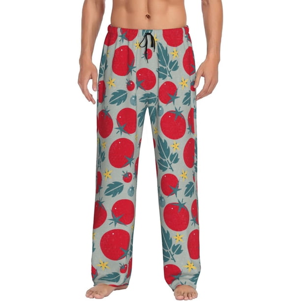 Balery Tomato Pantalones de pijama para hombre, pijama ultraligero, pantalón de descanso-Small