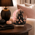 thumbnail image 4 of Pink Haunted Castle Moon 2D Acrylic Tabletop Decoration with Roses for Gothic Halloween Decor, 4 of 6