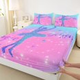 thumbnail image 3 of Homewish Dance Ballet Girl Twin Sheet Sets 3pcs for Female Men Girls,Bling Gradient Glitter Twin Fitted Sheet Microfiber,Dreamy Princess Breathable Flat Sheet,Microfiber Bedroom Decor, 3 of 7