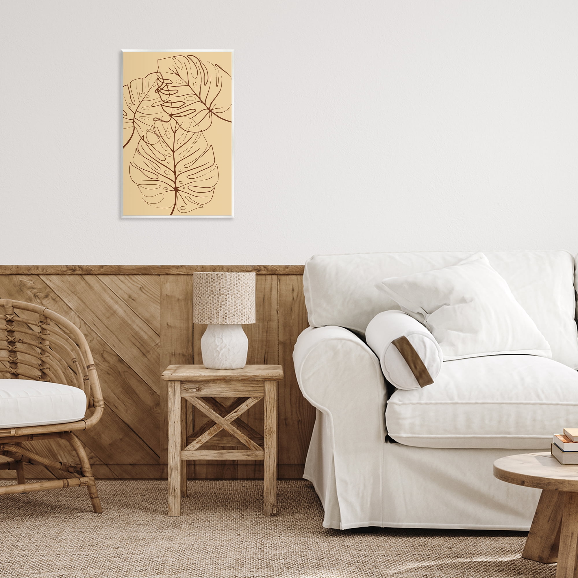 Stupell Industries Autumn Monstera Leaf Contour Wall Plaque Art, design by Martina Pavlova