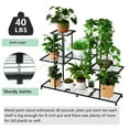 thumbnail image 2 of Metal Plant Stand, 4 Tiers Multifunctional Plant Stands for Indoor Plants, Decorative Black Steel Plant Shelf for Indoor Patio Garden Balcony and Yard (4 tiers 12 pots), 2 of 4