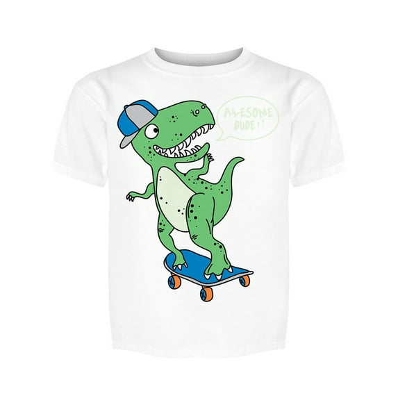 Cute Dinosaur Skateboarding Cap Tee Men's -Image by Shutterstock
