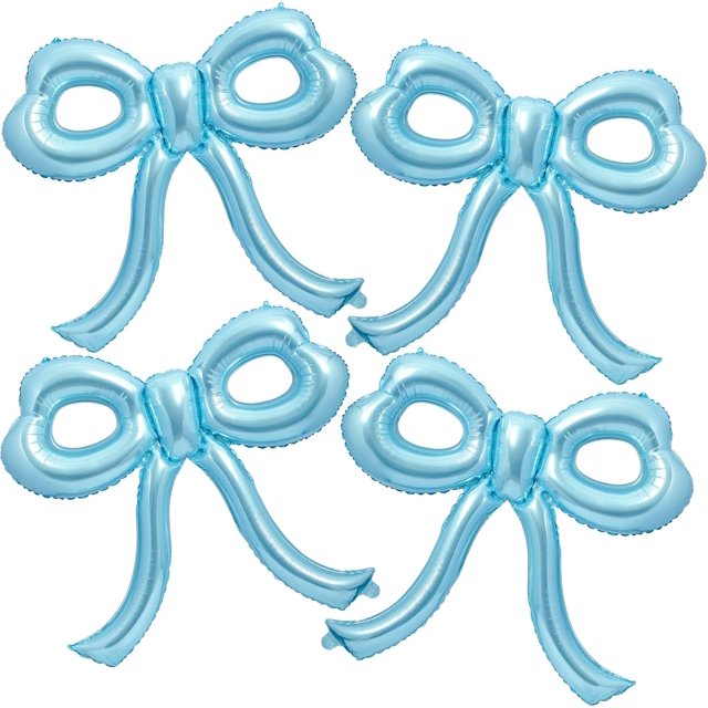 Yanonmyfd 4 Pcs Pink Bow Balloons Bow Party Decorations for Girl Women Pink Bow Birthday Decorations Giant Foil Balloon for Baby Shower Bridal Engagement Wedding Decor Bachelorette Party Supplies