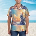 thumbnail image 4 of Lsque Sunshine Colorful Cloud Rabbit pattern Hawaiian Shirt for Men, Unisex Summer Beach Casual Short Sleeve Button Down Shirts-Small, 4 of 9