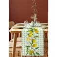 thumbnail image 2 of Table Runner Dresser Scarves 70 Inch Long, Farm Fruit Lemon and Flowers Linen Dining Table Runners Green and White Plaid Grid Tabletop Scarf for Wedding Holiday Party Kitchen, 2 of 7