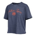 thumbnail image 2 of Women's Pressbox  Navy Auburn Tigers Vintage Waist Length Script Over Logo T-Shirt, 2 of 3