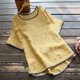 thumbnail image 3 of Gibobby Playera de Manga Corta con Cuello Redondo Blusa básica fiesta con cuello redondo para mujer(Amarillo,G), 3 of 5