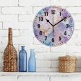 thumbnail image 3 of Yayeee 10" Wall Clock Battery Operated Quartz Round Silent Non-Ticking Home Decor, Purple Marble Pattern, 3 of 6