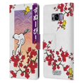 thumbnail image 1 of Head Case Designs Officially Licensed Peanuts Oriental Snoopy Cherry Blossoms 2 Leather Book Wallet Case Cover Compatible with Samsung Galaxy S8, 1 of 6
