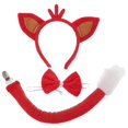 thumbnail image 1 of 1 Set Cute Fox Ears Headband And Tail Set With Bow Tie Animal Ears Headband Halloween Party Decorations For Kids Adults Cosplay Stage Performance, 1 of 4
