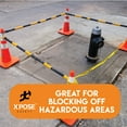 thumbnail image 2 of Retractable Barrier for Safety Traffic Cones - 53" to 84" - 2" OD - Large Yellow and Black Bar Barricade - for Road Construction, Parking, Warning, Temporary Security Divider by Xpose Safety, 2 of 7
