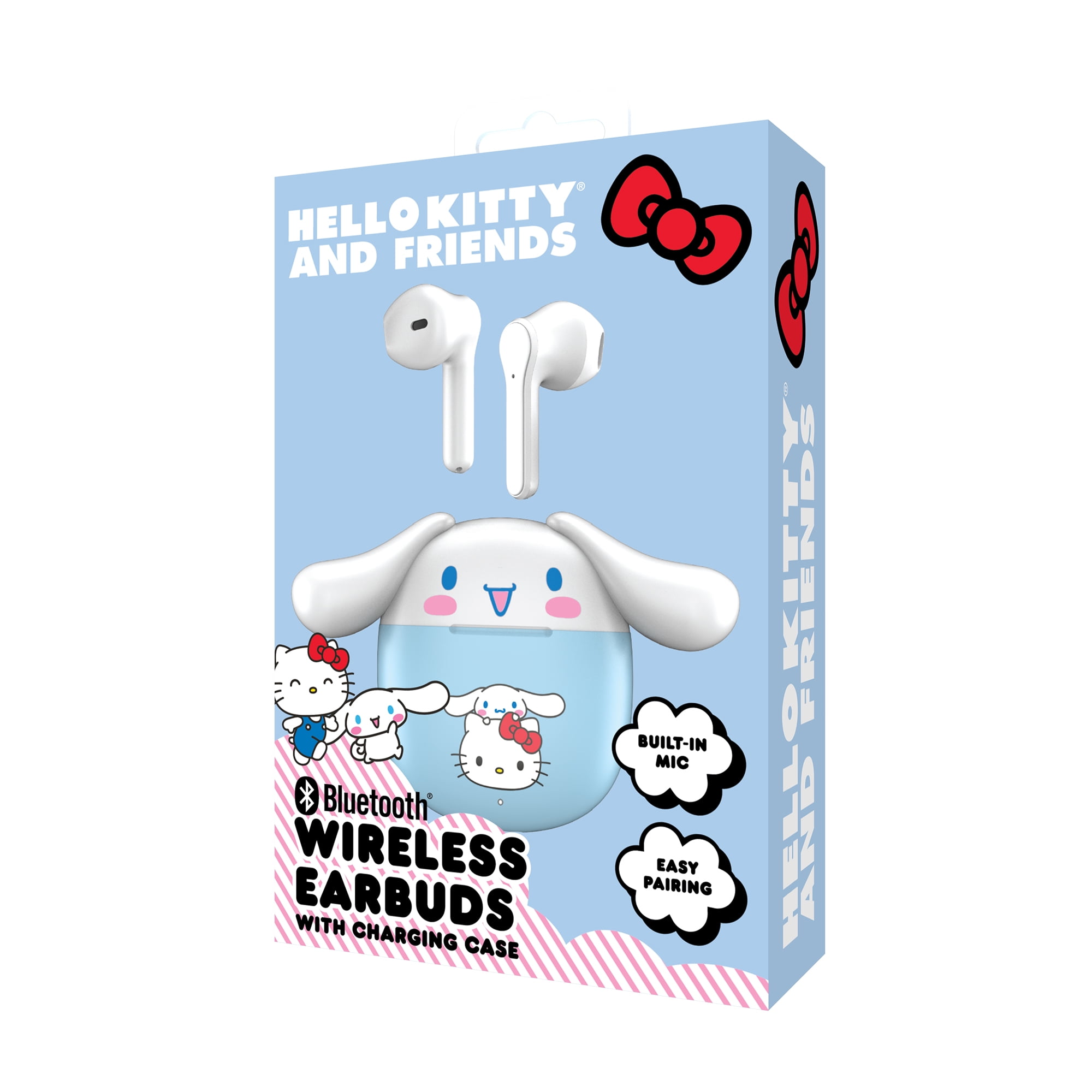 Hello Kitty Bluetooth Wireless Earbuds with Charging Case - Built-in Mic, Easy Pairing, Cute Hello Kitty Design, Perfect for Kids, Teens, and Hello Kitty Fans