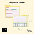 thumbnail image 5 of Set of 12 Project File Folders with Notes Section, 1/3 Cut Tab Office Supplies in 6 Colors (Letter Size), 5 of 10