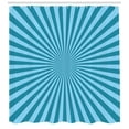 thumbnail image 3 of Sunburst Shower Curtain, Monochromatic Design of Nostalgic Sun Rays Illustration Symmetric Stripes, Fabric Bathroom Set with Hooks, 69W X 70L Inches, Blue and Pale Blue, by Ambesonne, 3 of 3