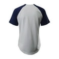 thumbnail image 2 of Ma Croix Men's Hip Hop Baseball Tee Button Down Street Inspired Sport Fit Two Tone Raglan Jersey, 2 of 7