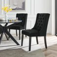thumbnail image 2 of Side Dining Chair, Set of 2, Black, Velvet, Modern Contemporary, Kitchen Room Cafe Bistro Restaurant Hospitality, 2 of 9
