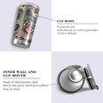 thumbnail image 2 of SKYSONIC Paisley Tumbler Stainless Steel Double Wall Vacuum Reusable Insulated Mug with Straw and Built-in Coaste for Cold and Hot Beverages, 20oz, 2 of 7