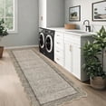 thumbnail image 4 of Scalloped Washable Runner Rug 2x8 Runner Modern Non Slip Kitchen Rugs Entryway Rug Farmhouse Soft Bathroom Rugs Stain Resistant Carpet for Hallway Laundry Bedroom 2'x8' Greyish Brown, 4 of 9