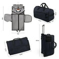 thumbnail image 6 of Convertible Rolling Garment Bag,Foldable Waterproof Carry-on Duffel Bag with Wheels and Shoe Pouch for Men & Women, Navy - RG161, 6 of 9