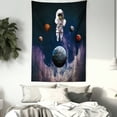 thumbnail image 3 of Outer Space Tapestry, Astronaut in the Outer Space with the Planets Globe Satellite Energy Eternity Theme, Wall Hanging for Bedroom Living Room Dorm Decor, 60W X 80L Inches, Multi, by Ambesonne, 3 of 5