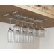 thumbnail image 3 of Stainless Steel Chrome Wine Glass Rack - Under Cabinet Stemware Holder for Kitchen Bar Storage, 35cm, 3 of 5