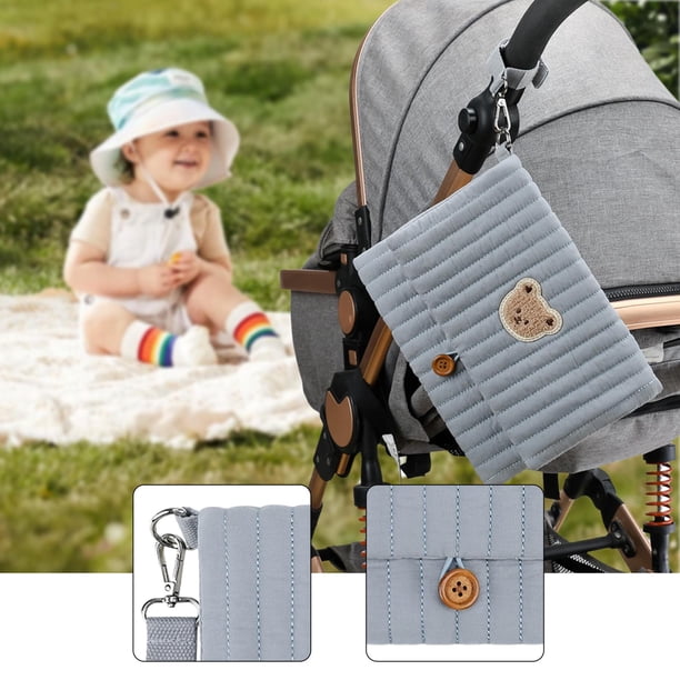 Bolsa de pañales plegable, organizador de pañales, bolsa impermeable, de bebé, organizador de cochecito para piscina, guardería, habitación de hotel azul