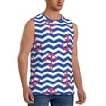 thumbnail image 2 of Bingfone Nautical Anchors Pattern Men's Tank Tops Workout Sleeveless Tee Shirts Running Beach Tanks for Men-Small, 2 of 8