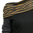 thumbnail image 4 of Cyber and Monday Deals Clearance Sale BUIgtTklOP Scarf for Women Clearance Women Skew Neck Long Sleeve Striped Patchwork Button Sweatshirt Top, 4 of 5