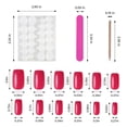 thumbnail image 2 of Fake Nails EBANKU, 32 colores, cortas, cuadradas, francesas, para mujer, 2 of 7