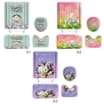 thumbnail image 2 of Easter Shower Curtain Set Cute Rabbit and Pink Eggs 4-Piece Happy Easter Shower Curtain Set with Non-Slip Rug  Toilet Cover Bath Mat Hook, 2 of 2