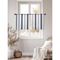 thumbnail image 2 of Blue Gray Striped Sheer Curtains for Living Room Bedroom Farmhouse Stripe Art Sheer Curtains 45 Inch Long 2 Panels Set Light Filtering Curtain Window Treatments Drapes for Dining Room, 2 of 6
