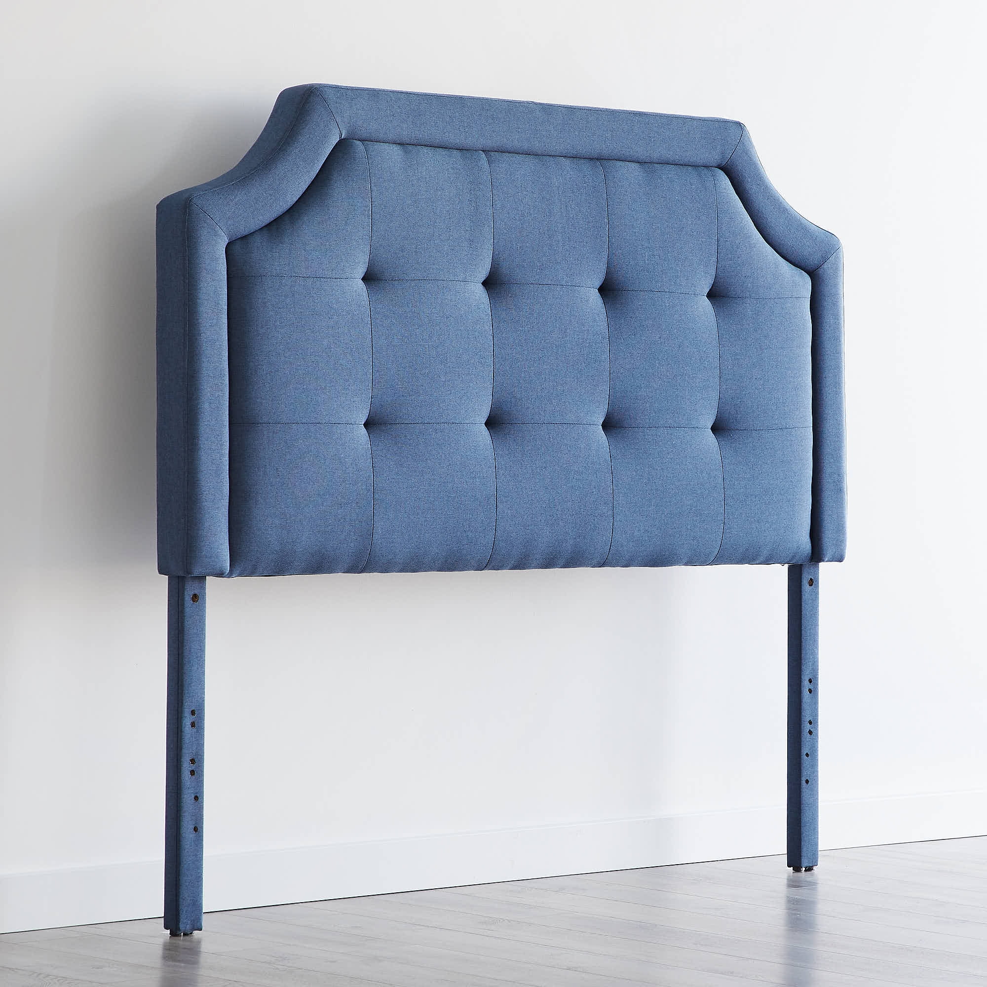 Rest Haven Scallop Edged Upholstered Headboard, Twin/Twin XL, Navy