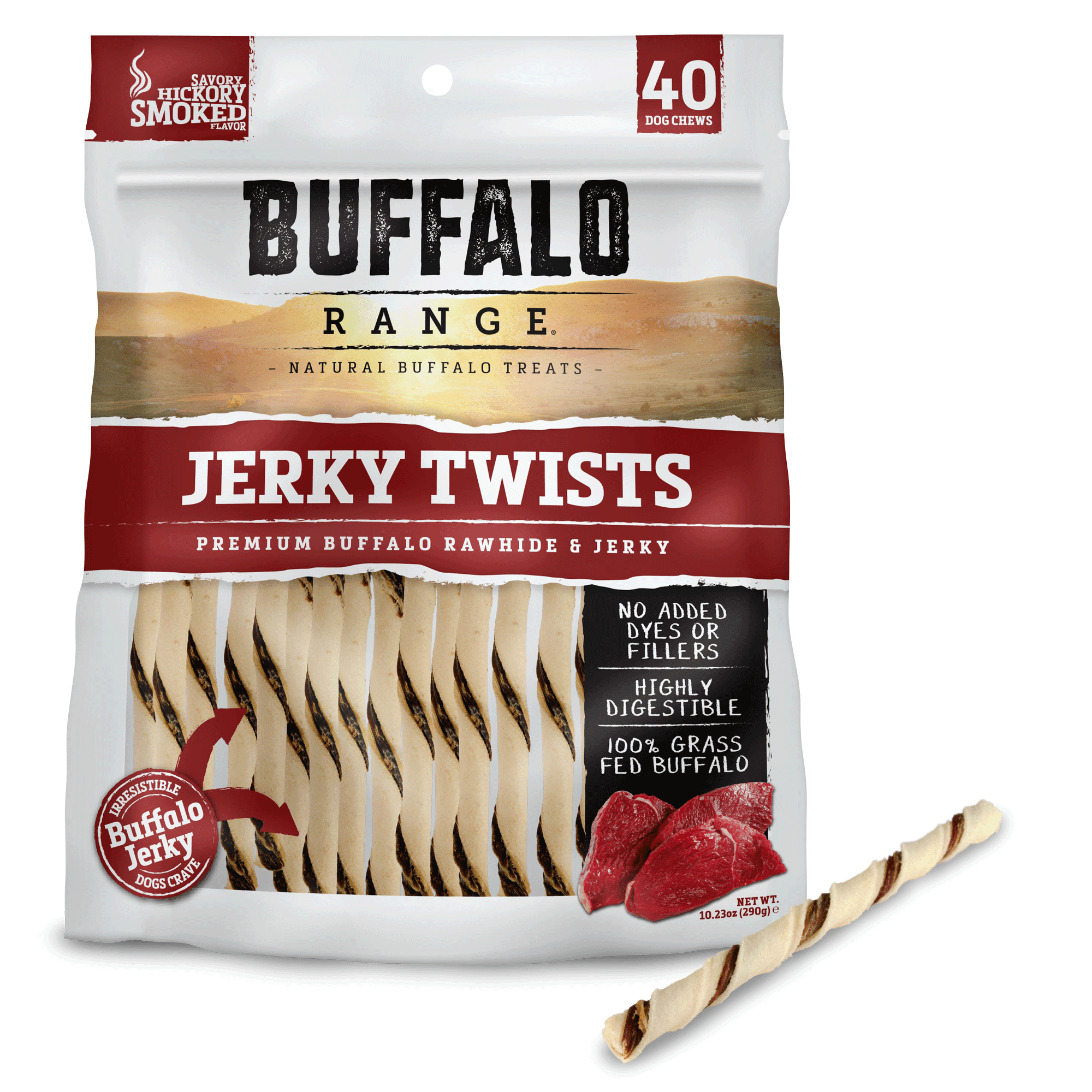 Buffalo Range Rawhide Dog Treats Healthy, GrassFed Buffalo Jerky Raw