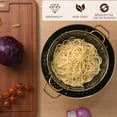thumbnail image 4 of Metal Colander 2 Pack, 3.5 Quart Powder Coated Self-draining Solid Ring Base Metal Large Kitchen Pasta Vegetable Fruit Strainer with Handle (L-BLACK), 4 of 14