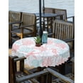 thumbnail image 2 of Boanket Outdoor Tablecloth with Umbrella Hole for Patio/Picnic/Party/Camping, Red Aqua Coastal Waterproof Table Cloth Round Cover Washable, Sea Turtle Nautical Coral Summer Beach Dia 60", 2 of 7