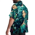 thumbnail image 3 of Mermaid Men's Short Sleeve Casual Printed Button Down Beach Shirt - Summer Hawaiian Top, 3 of 6