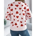 thumbnail image 5 of Heart Sweaters for Women Valentine's Day Casual Loose Lightweight Crewneck Sweater Lantern Sleeve Pullover Tops Shermie, 5 of 6